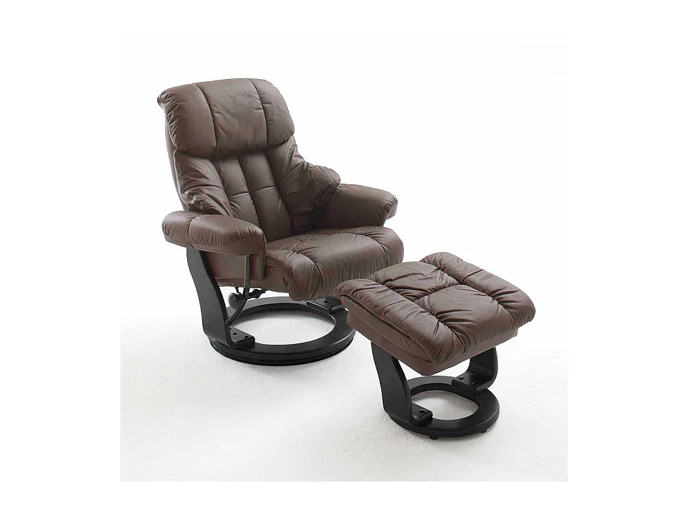 Relaxsessel in Braun Leder Schwarz (zweiteilig)