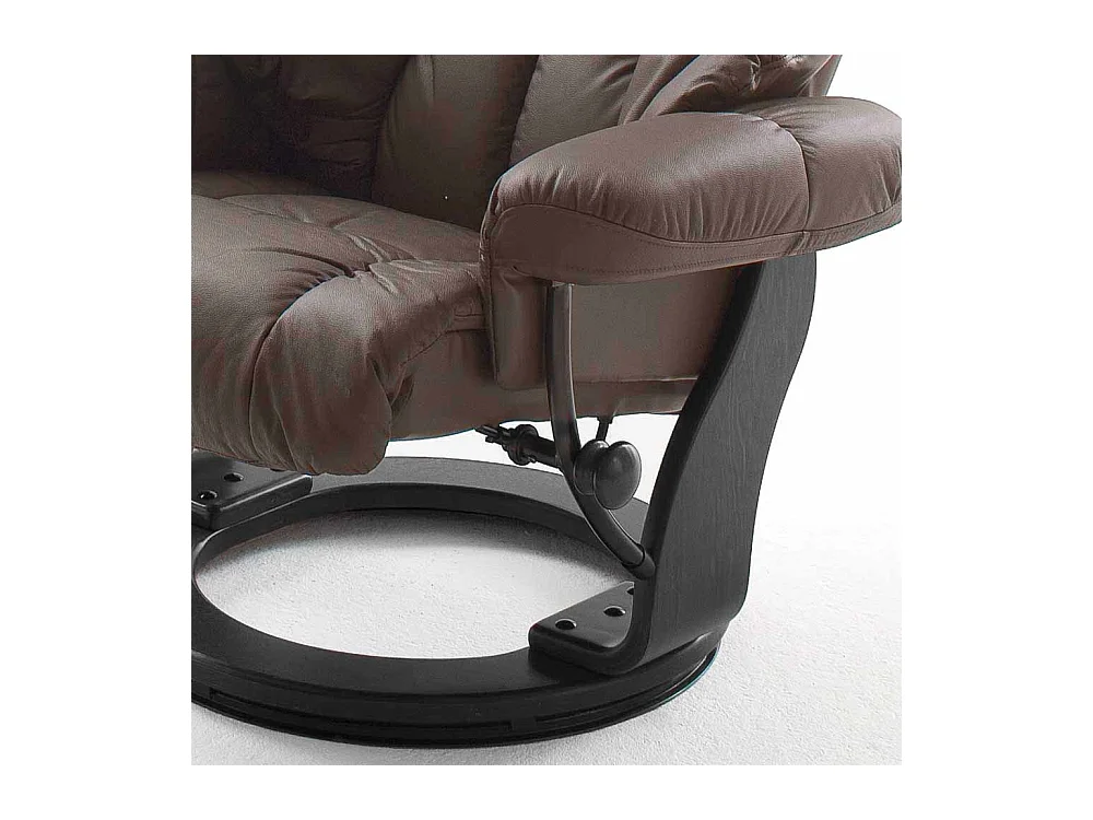 Relaxsessel in Braun Leder Schwarz (zweiteilig)