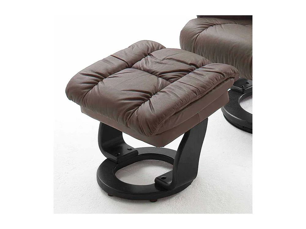 Relaxsessel in Braun Leder Schwarz (zweiteilig)