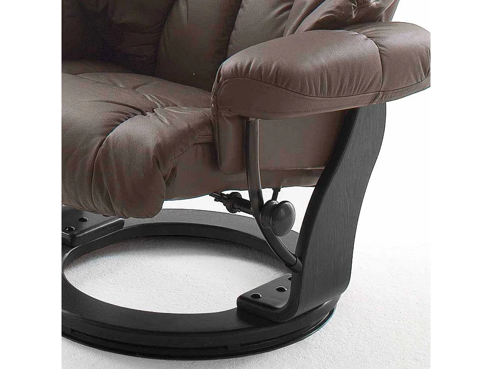 Relaxsessel in Braun Leder Schwarz (zweiteilig)