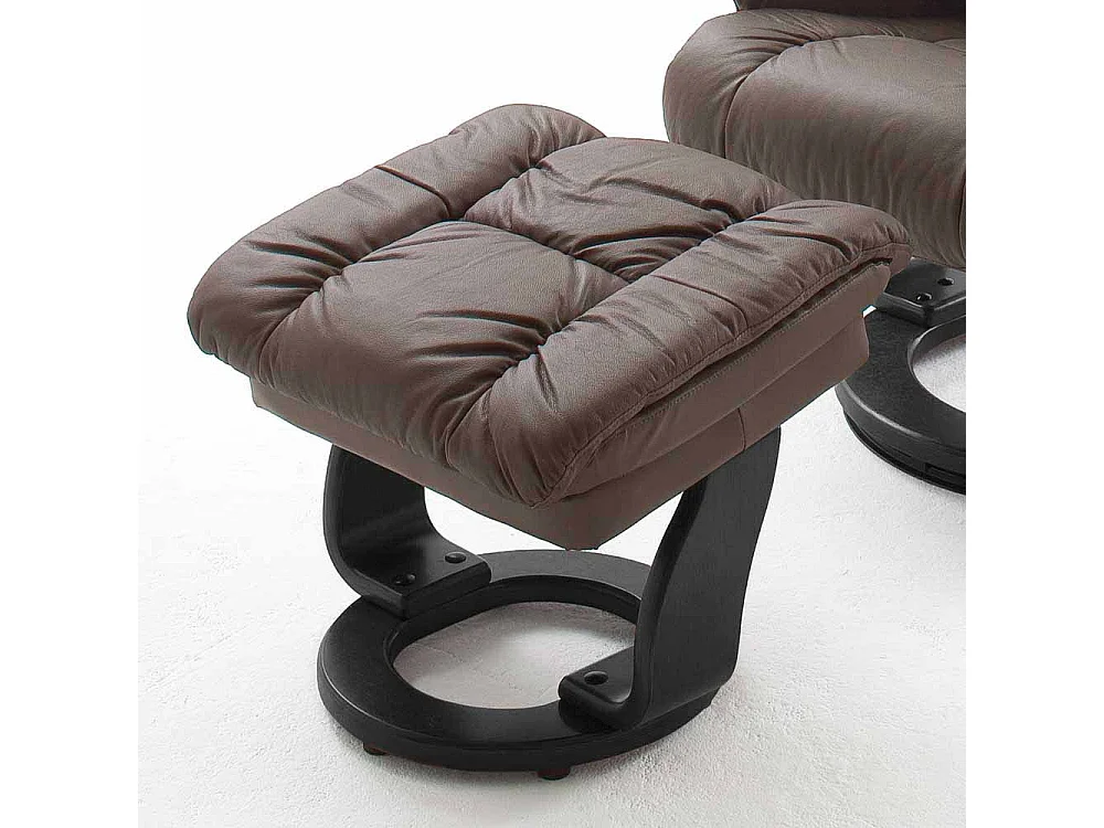 Relaxsessel in Braun Leder Schwarz (zweiteilig)