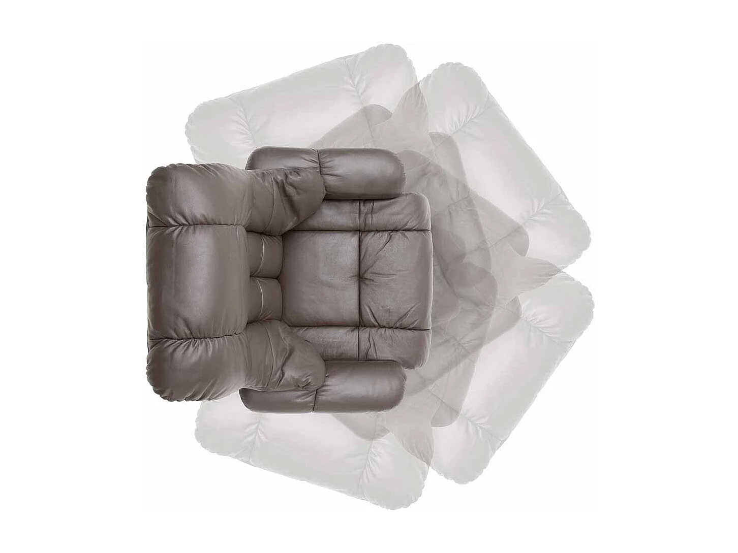 Relaxsessel in Braun Leder Schwarz (zweiteilig)