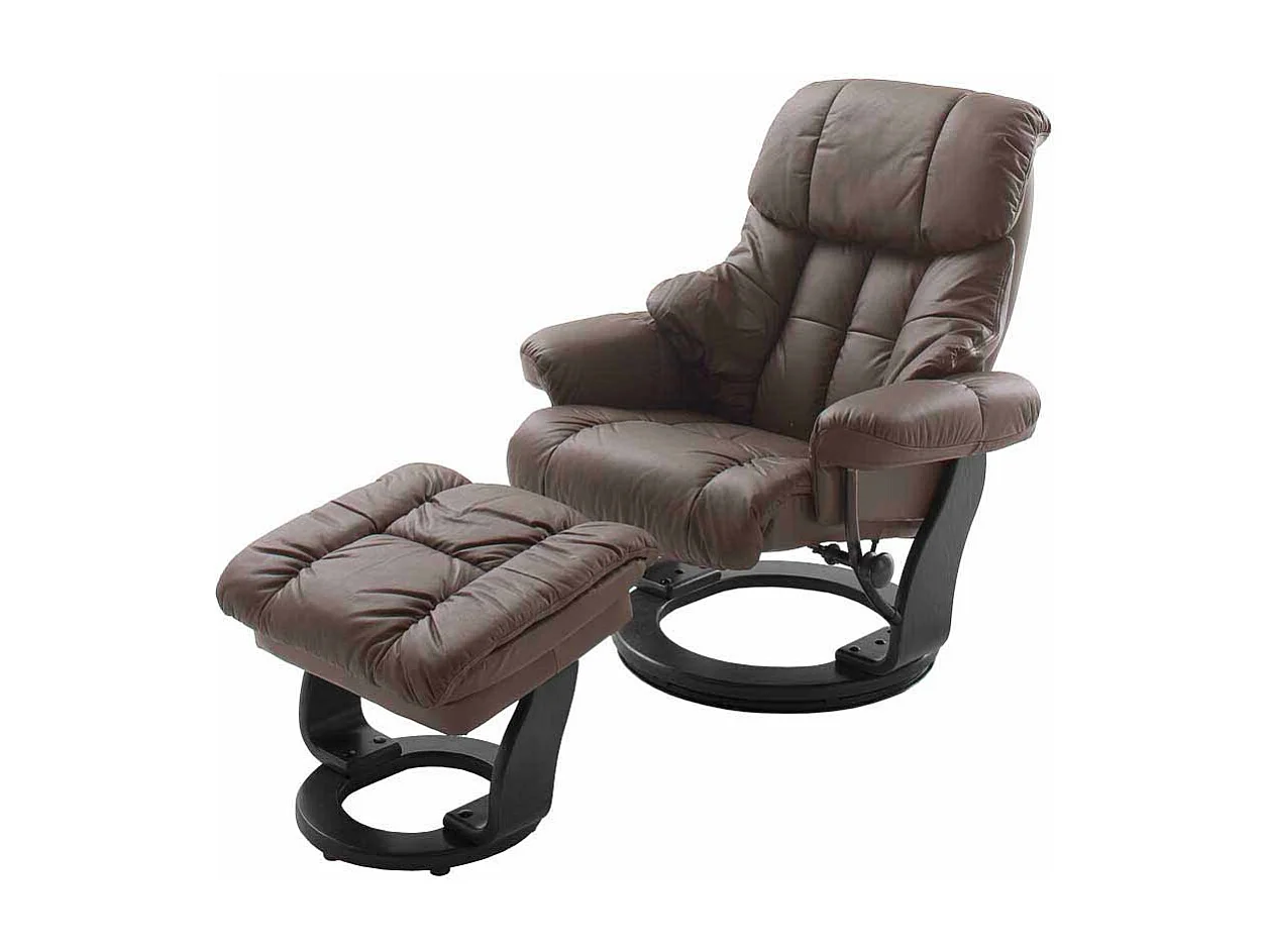 Relaxsessel in Braun Leder Schwarz (zweiteilig)