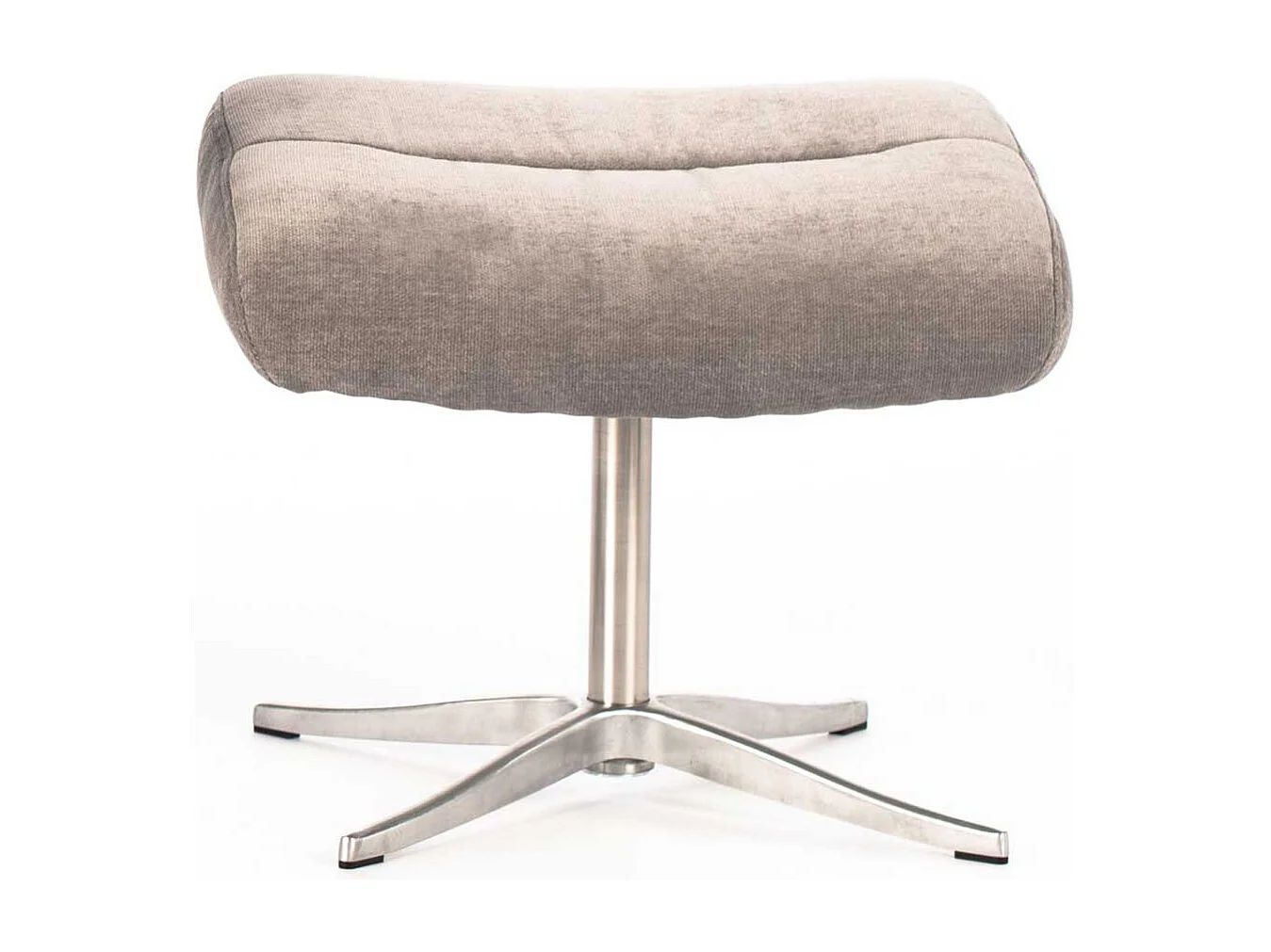 Relaxsessel in Hellgrau Samt Fußhocker (zweiteilig)