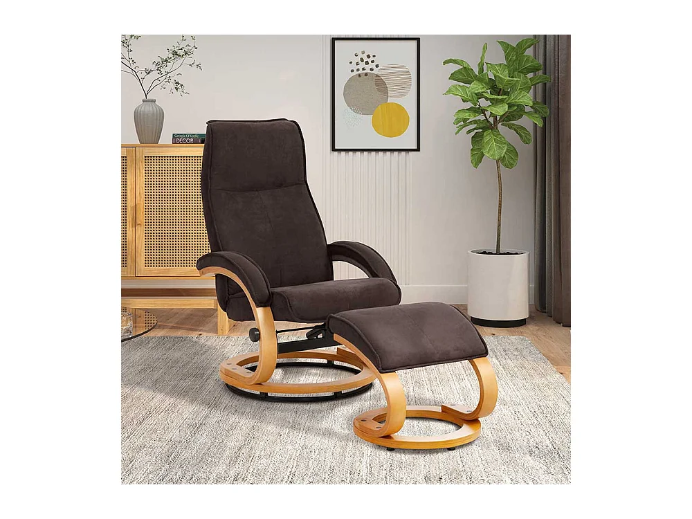 Lesesessel in Braun Microfaser drehbar (zweiteilig)