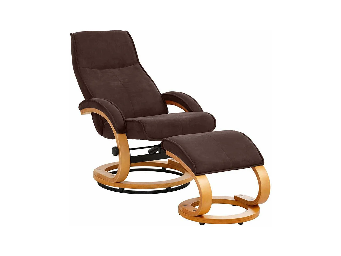 Lesesessel in Braun Microfaser drehbar (zweiteilig)