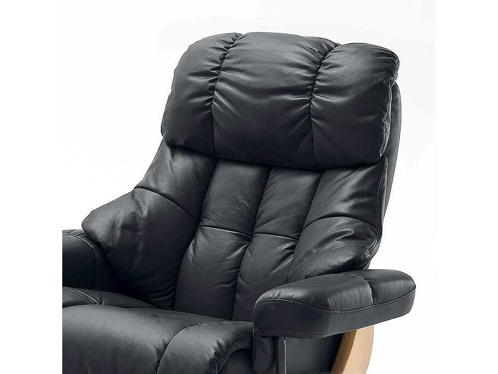 TV Sessel in Schwarz Leder Relaxfunktion (zweiteilig)