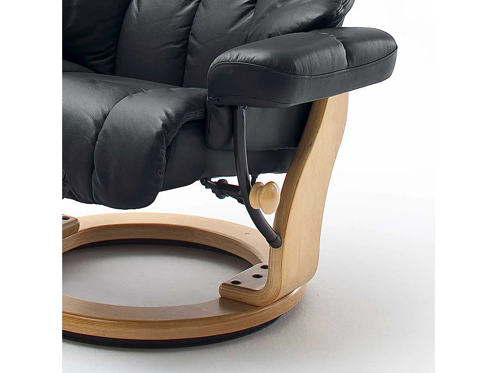 TV Sessel in Schwarz Leder Relaxfunktion (zweiteilig)