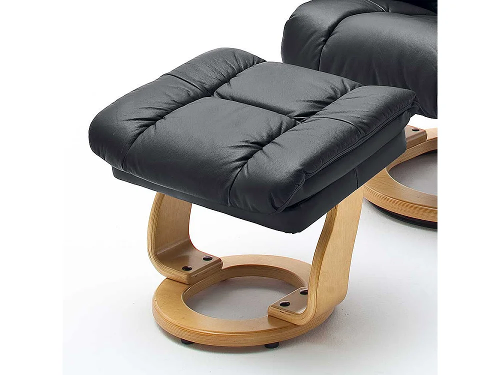 TV Sessel in Schwarz Leder Relaxfunktion (zweiteilig)