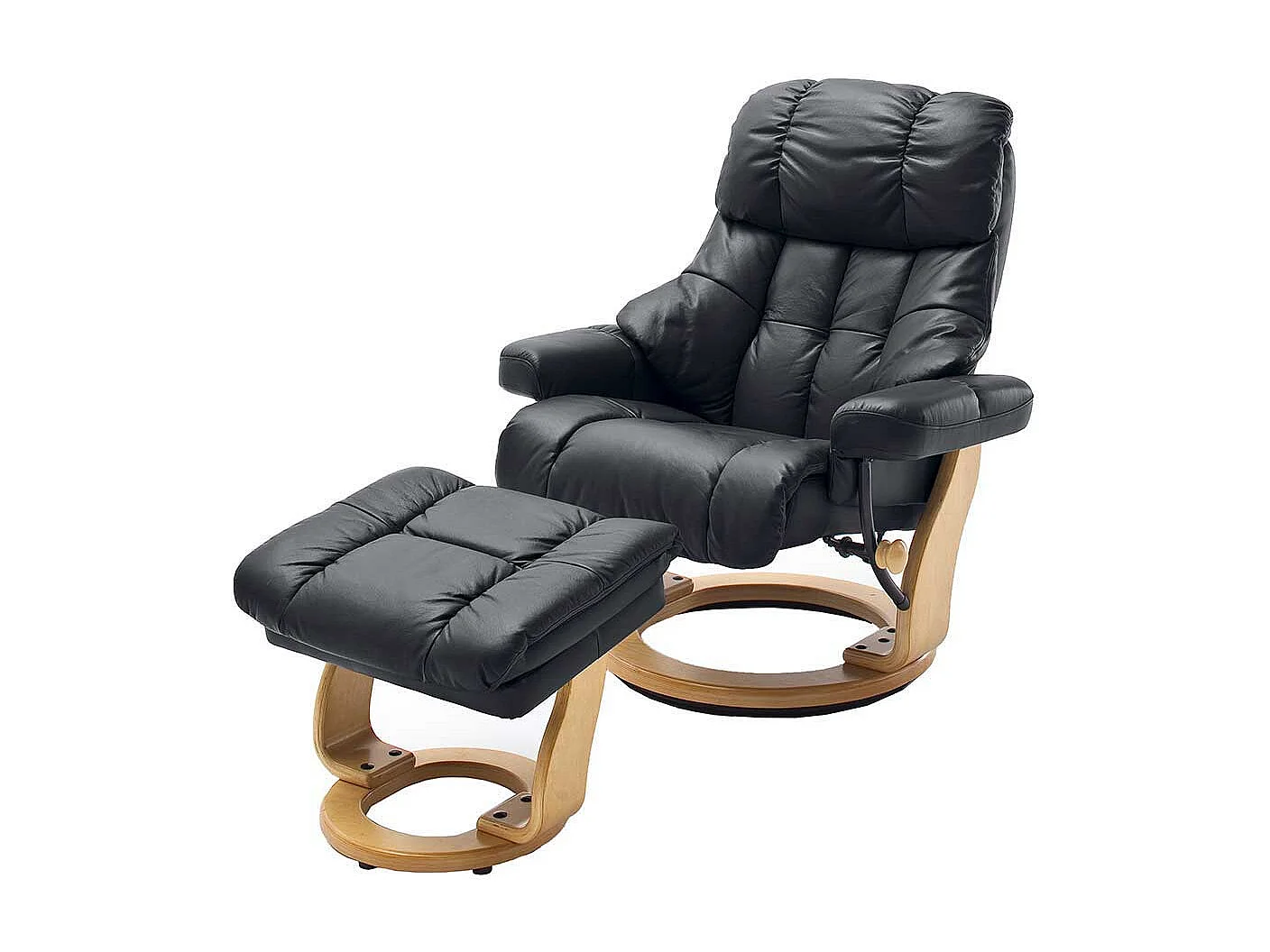 TV Sessel in Schwarz Leder Relaxfunktion (zweiteilig)