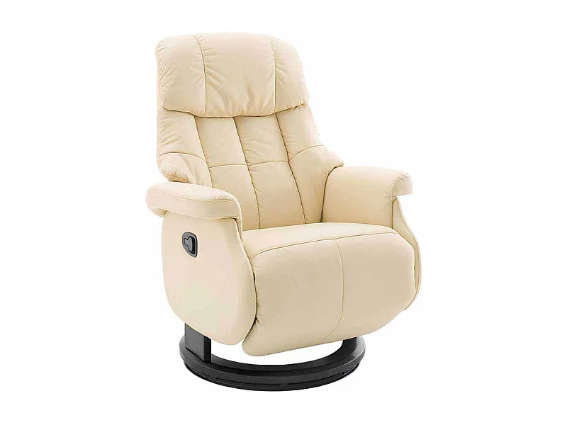 Fernsehsessel in Creme Weiß Leder