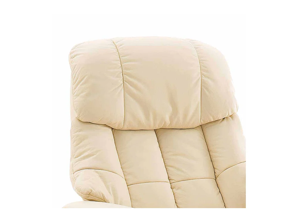 Fernsehsessel in Creme Weiß Leder