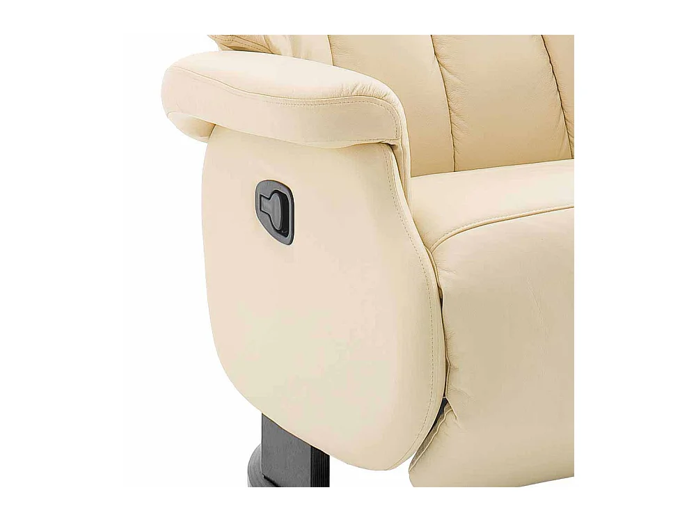 Fernsehsessel in Creme Weiß Leder