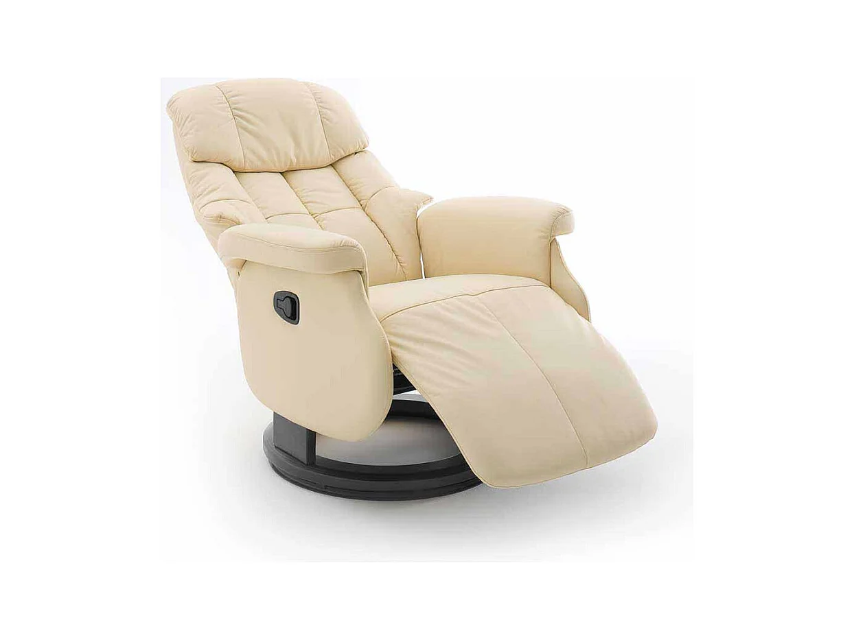 Fernsehsessel in Creme Weiß Leder