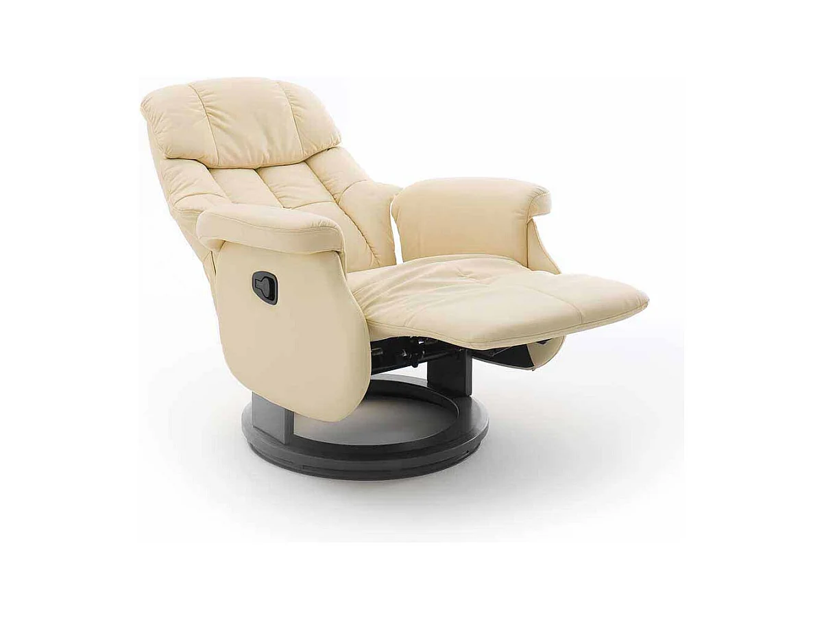 Fernsehsessel in Creme Weiß Leder