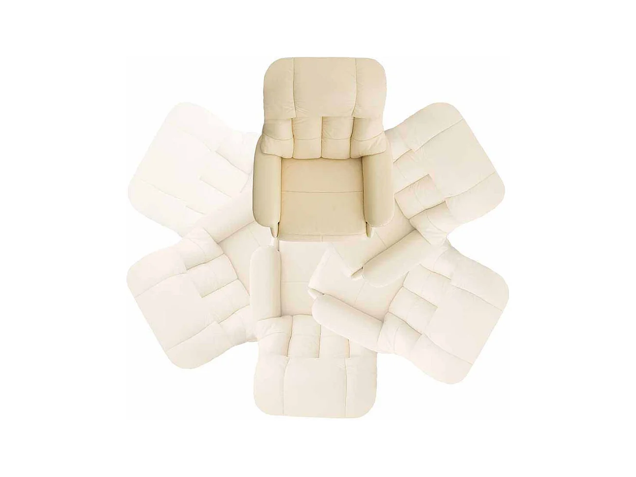 Fernsehsessel in Creme Weiß Leder