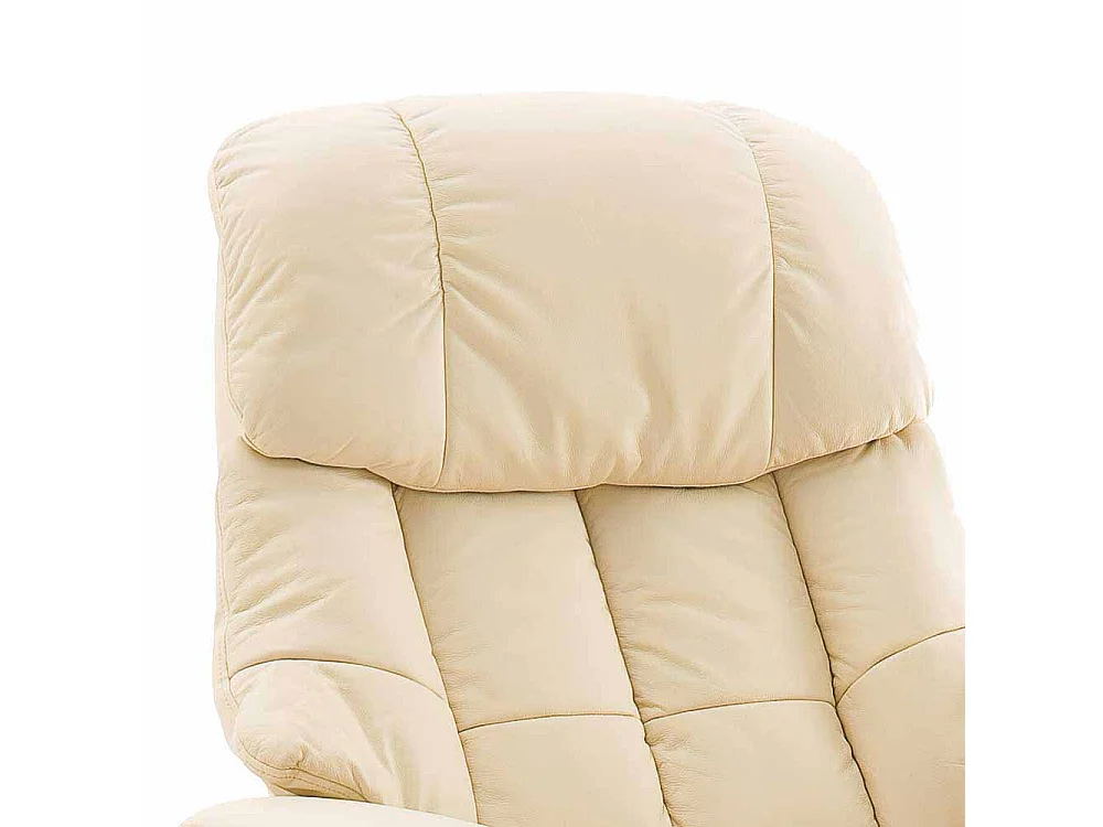 Fernsehsessel in Creme Weiß Leder