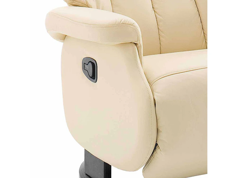 Fernsehsessel in Creme Weiß Leder