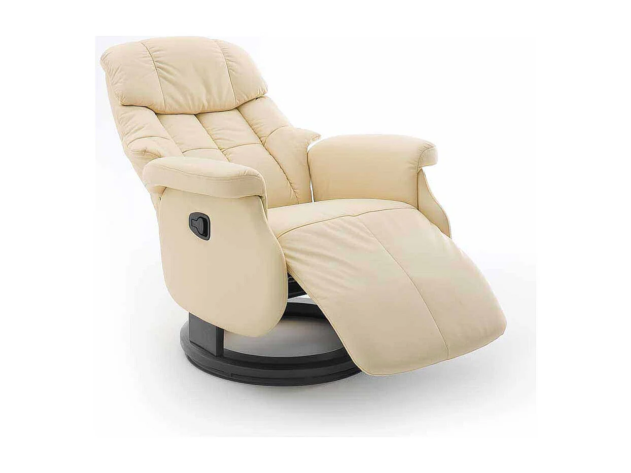 Fernsehsessel in Creme Weiß Leder