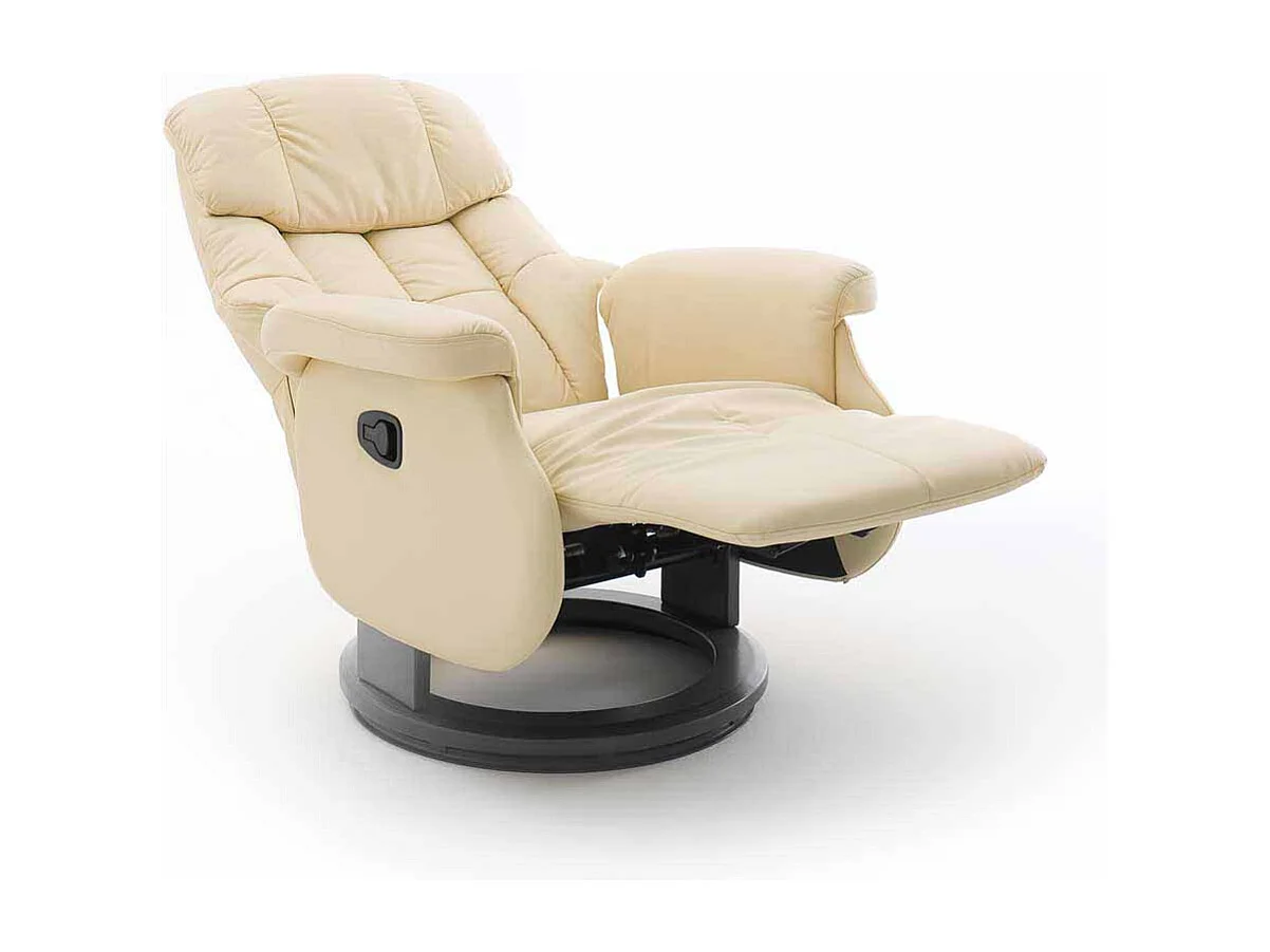 Fernsehsessel in Creme Weiß Leder