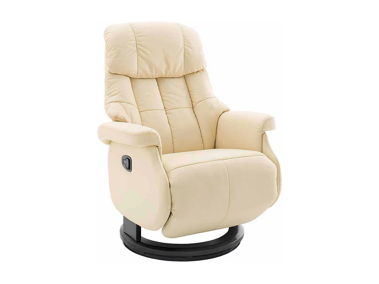 Fernsehsessel in Creme Weiß Leder