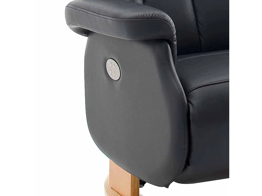 Leder Relaxsessel in Schwarz elektrisch