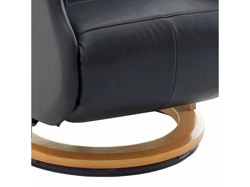 Leder Relaxsessel in Schwarz elektrisch