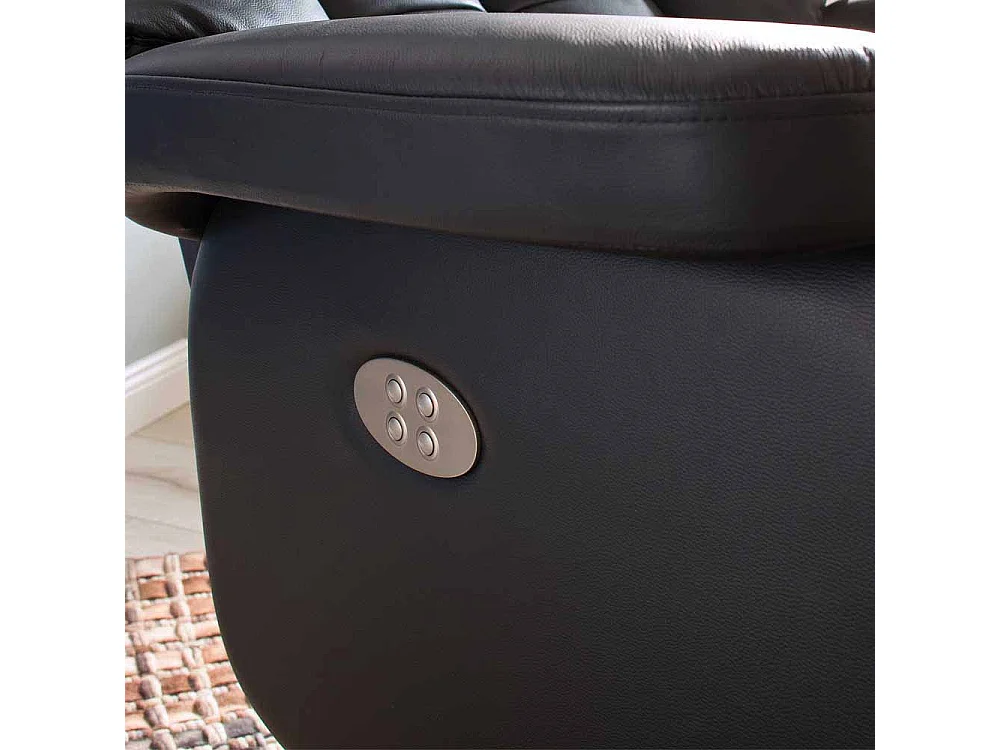 Leder Relaxsessel in Schwarz elektrisch