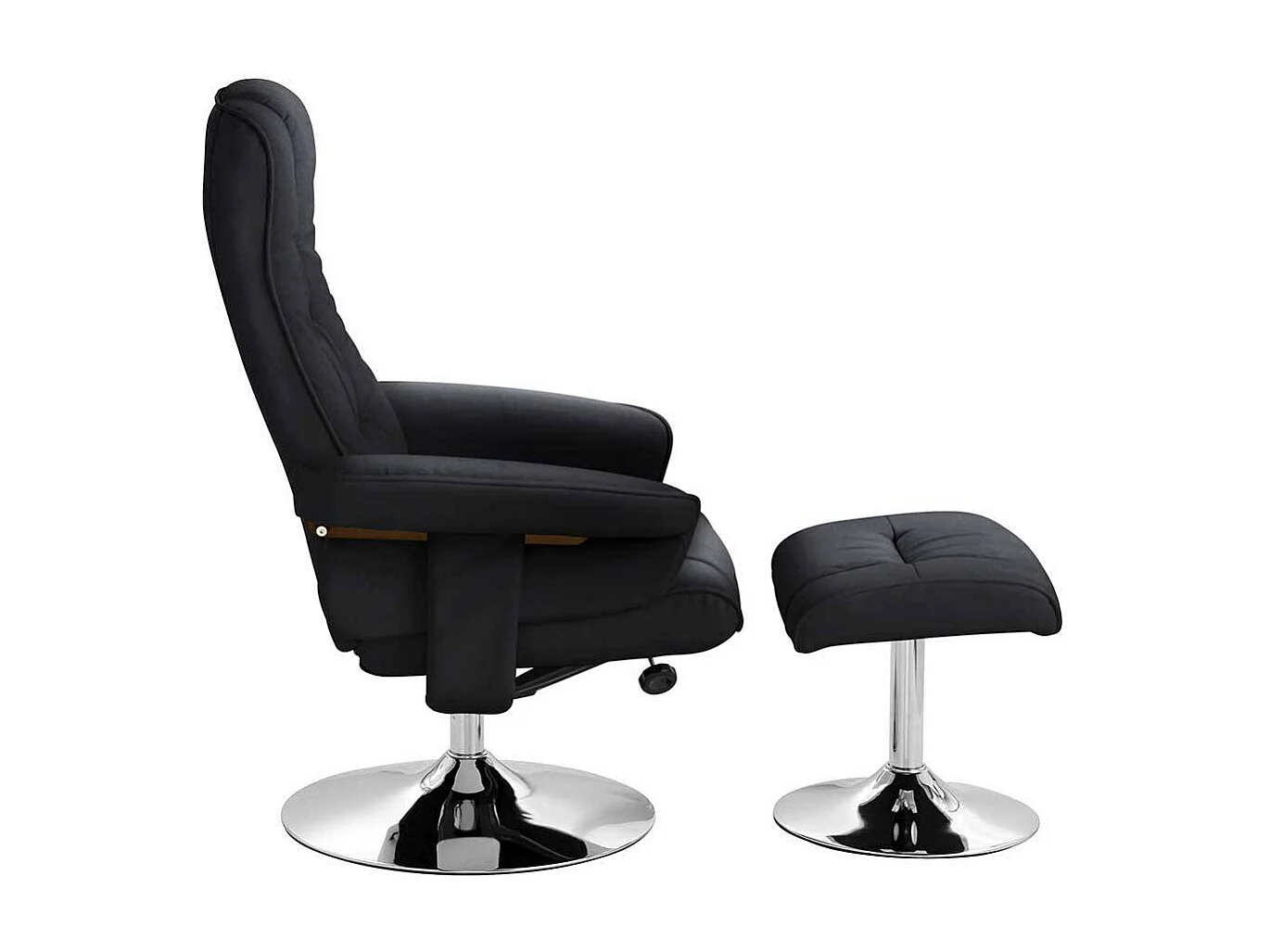 Wohnzimmer Sessel mit Hocker aus Kunstleder Metall (zweiteilig)