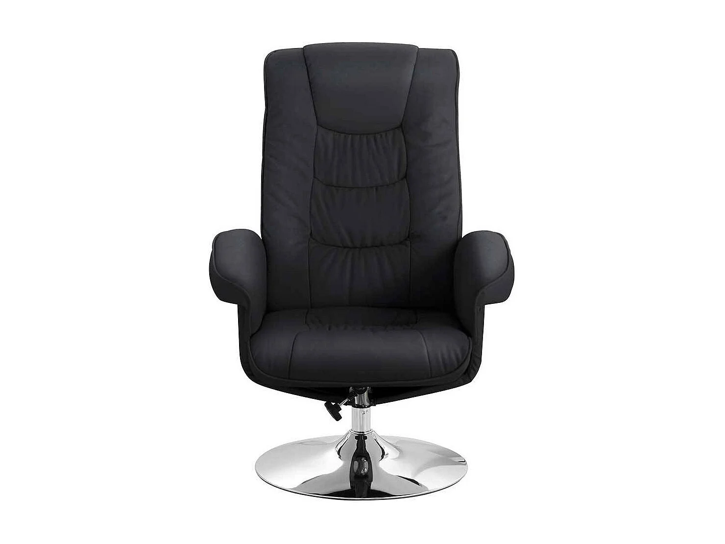 Wohnzimmer Sessel mit Hocker aus Kunstleder Metall (zweiteilig)