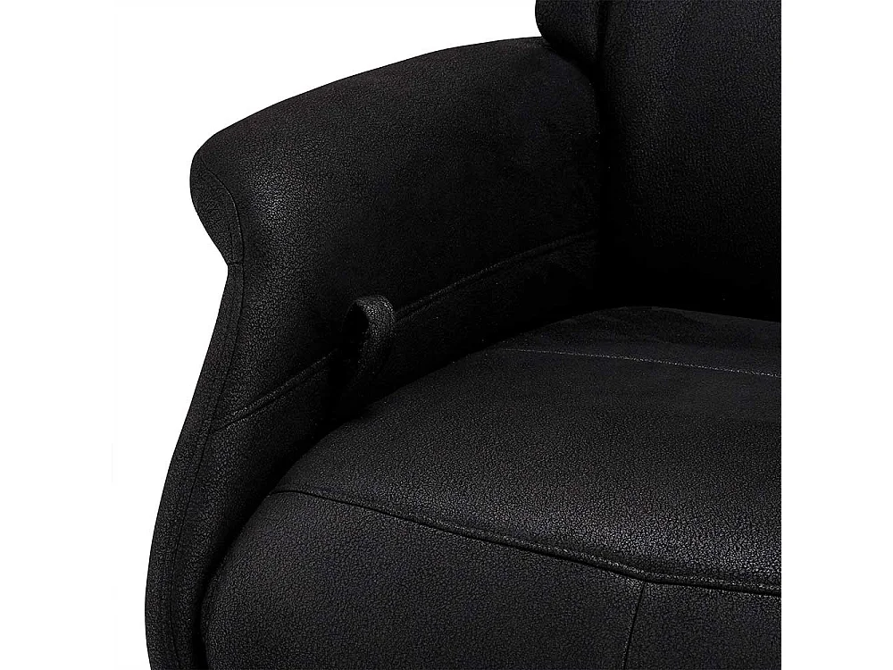 Relaxfernsehsessel in Schwarz Microfaser drehbar