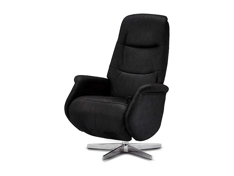 Relaxfernsehsessel in Schwarz Microfaser drehbar