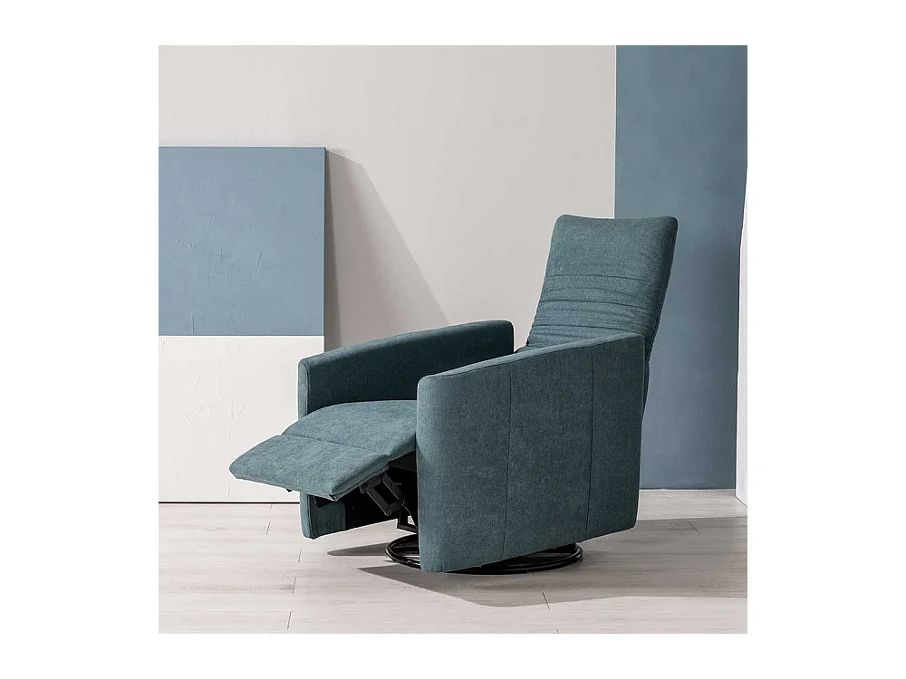 Wohnzimmer Fernsehsessel verstellbar in Petrol Metall Ringgestell