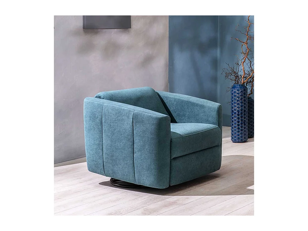 Wohnzimmer Fernsehsessel verstellbar in Petrol Metall Ringgestell