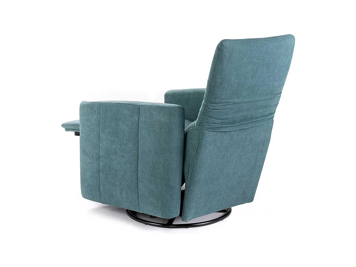 Wohnzimmer Fernsehsessel verstellbar in Petrol Metall Ringgestell