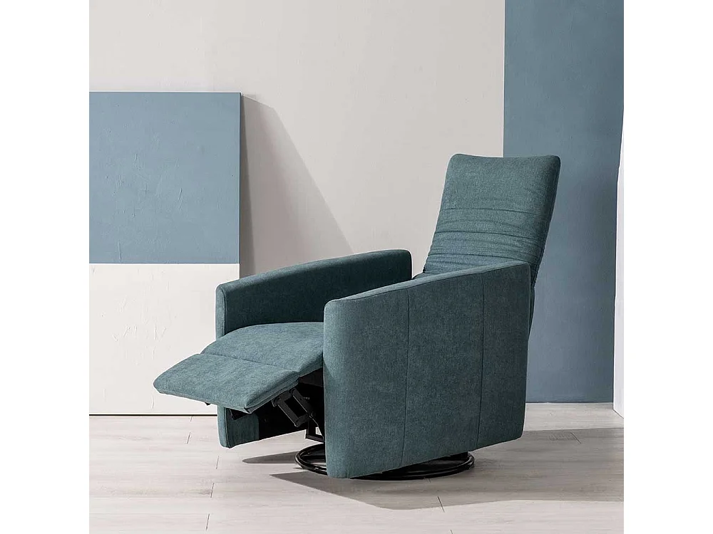 Wohnzimmer Fernsehsessel verstellbar in Petrol Metall Ringgestell