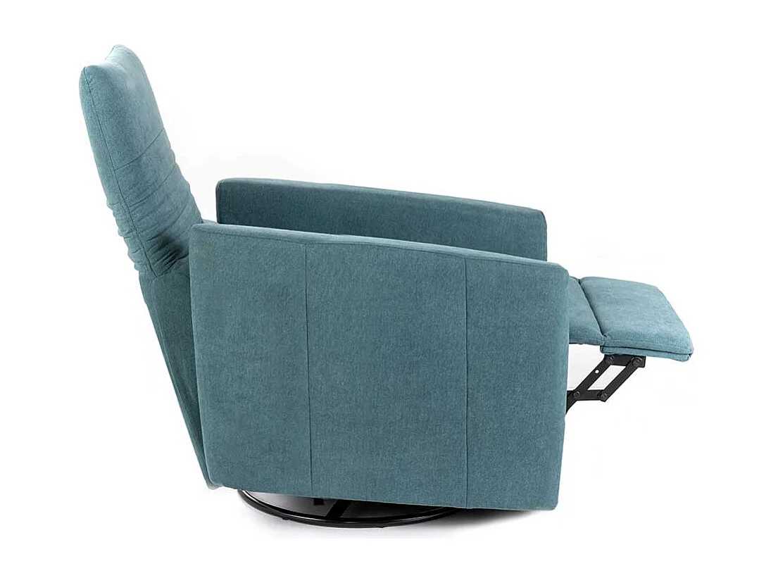 Wohnzimmer Fernsehsessel verstellbar in Petrol Metall Ringgestell