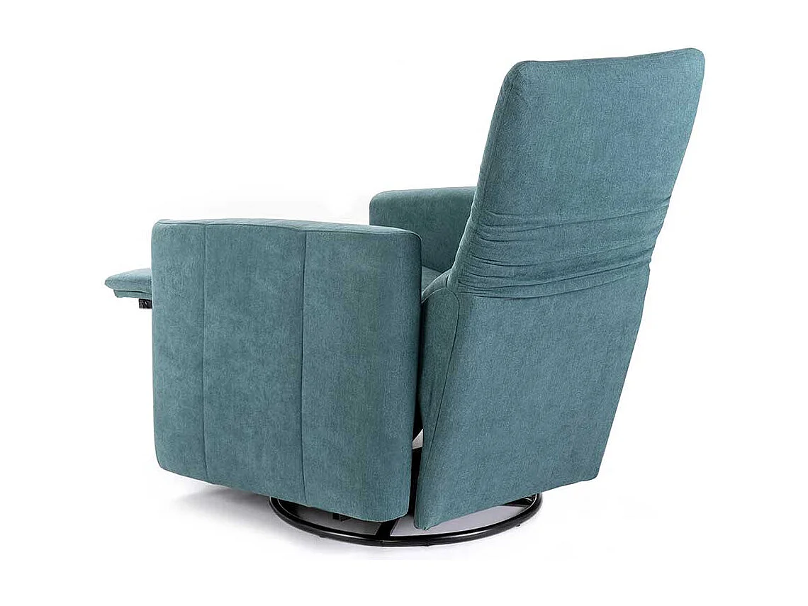 Wohnzimmer Fernsehsessel verstellbar in Petrol Metall Ringgestell