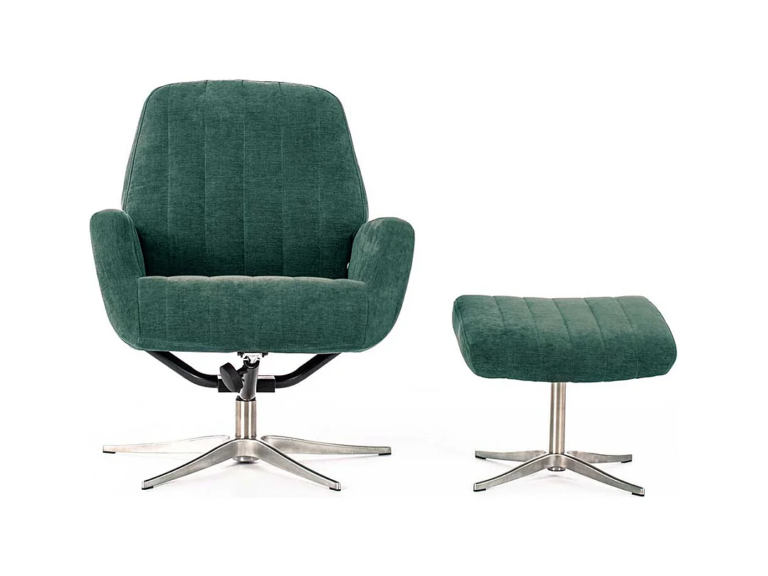 Relaxfernsehsessel in Petrol Samt Retrostil (zweiteilig)