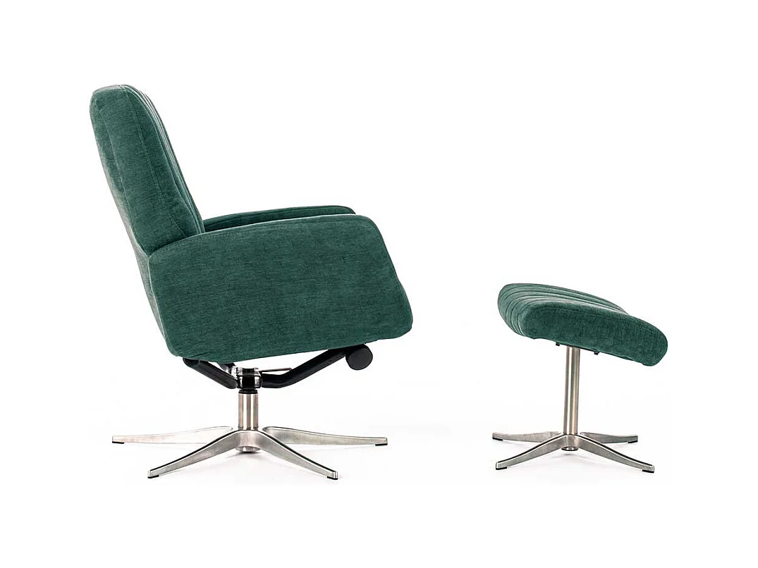 Relaxfernsehsessel in Petrol Samt Retrostil (zweiteilig)