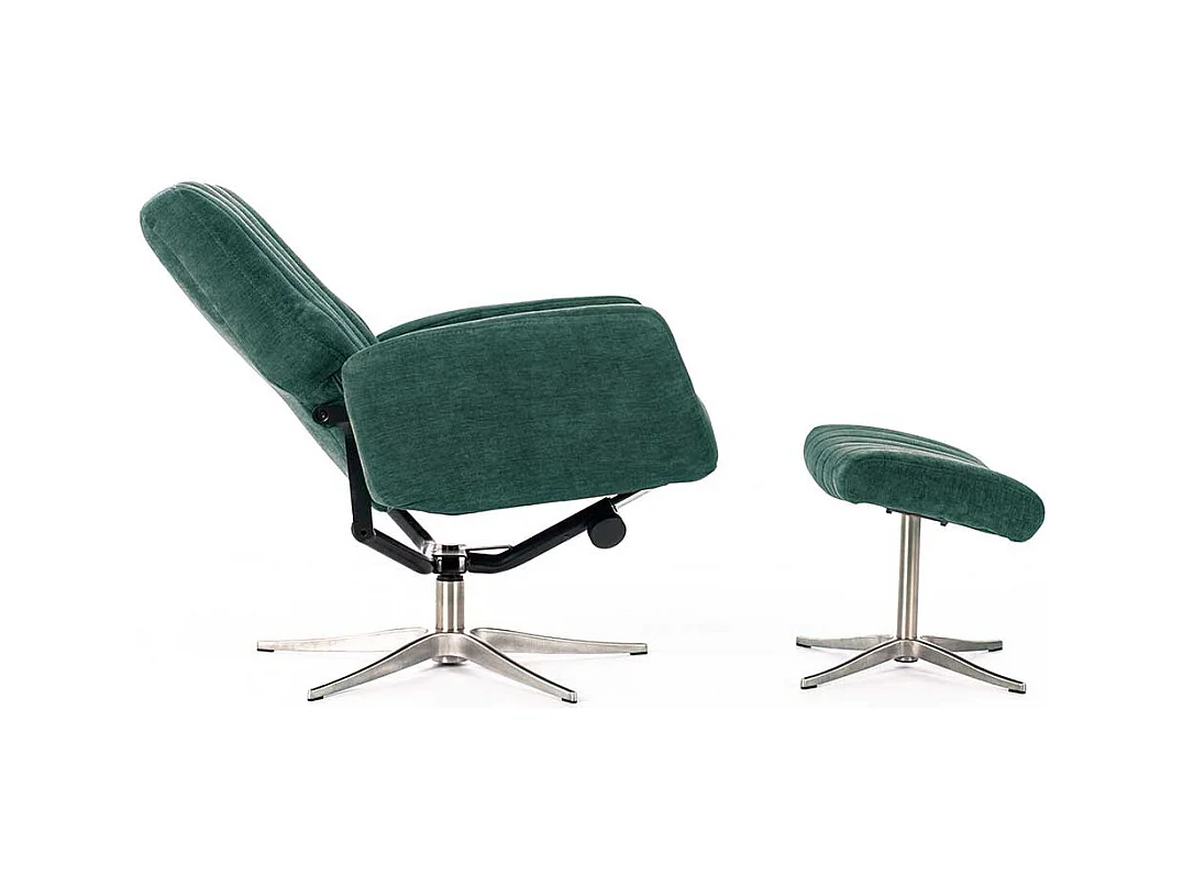 Relaxfernsehsessel in Petrol Samt Retrostil (zweiteilig)