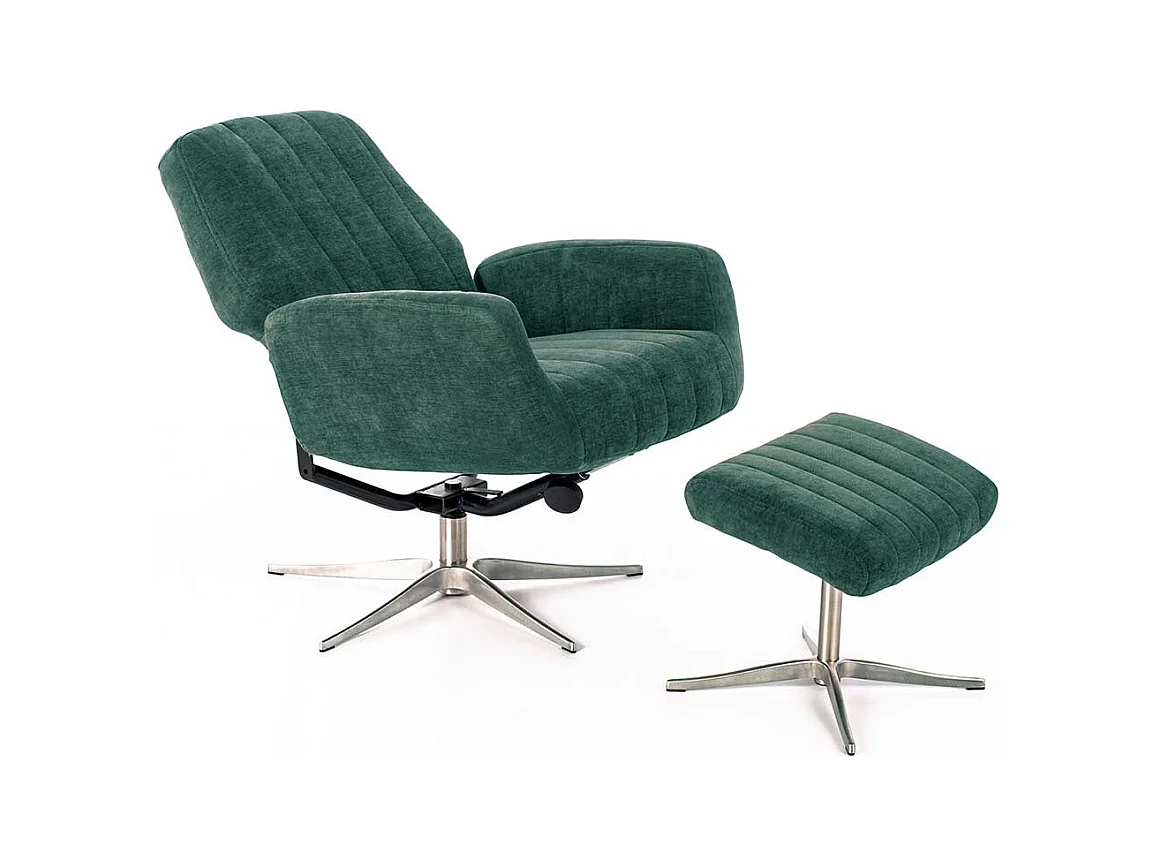 Relaxfernsehsessel in Petrol Samt Retrostil (zweiteilig)