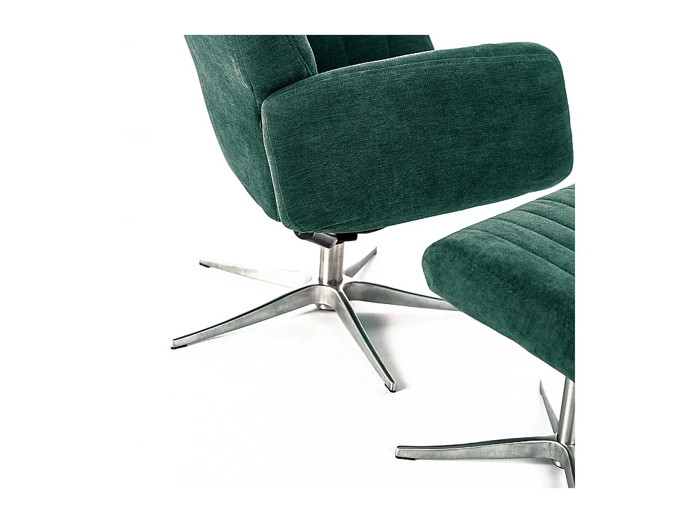 Relaxfernsehsessel in Petrol Samt Retrostil (zweiteilig)