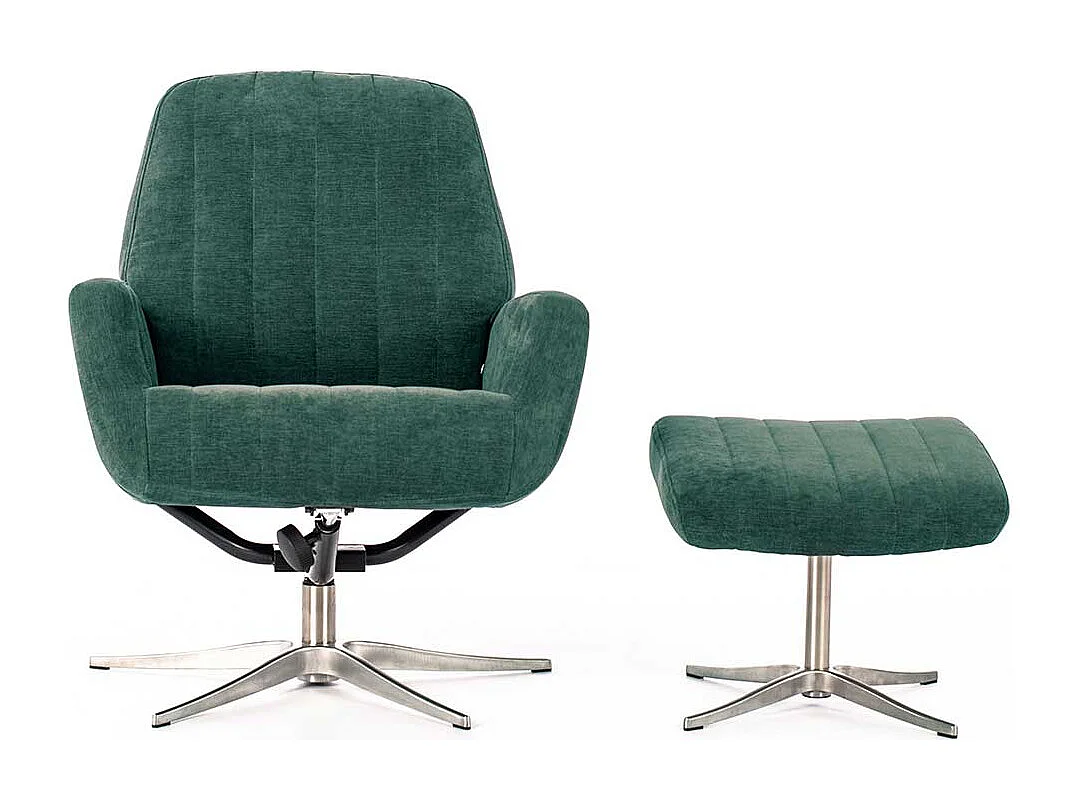 Relaxfernsehsessel in Petrol Samt Retrostil (zweiteilig)