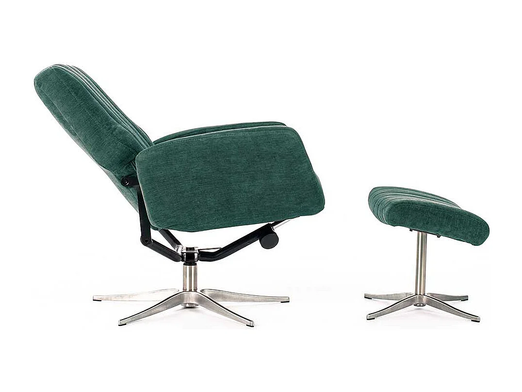 Relaxfernsehsessel in Petrol Samt Retrostil (zweiteilig)