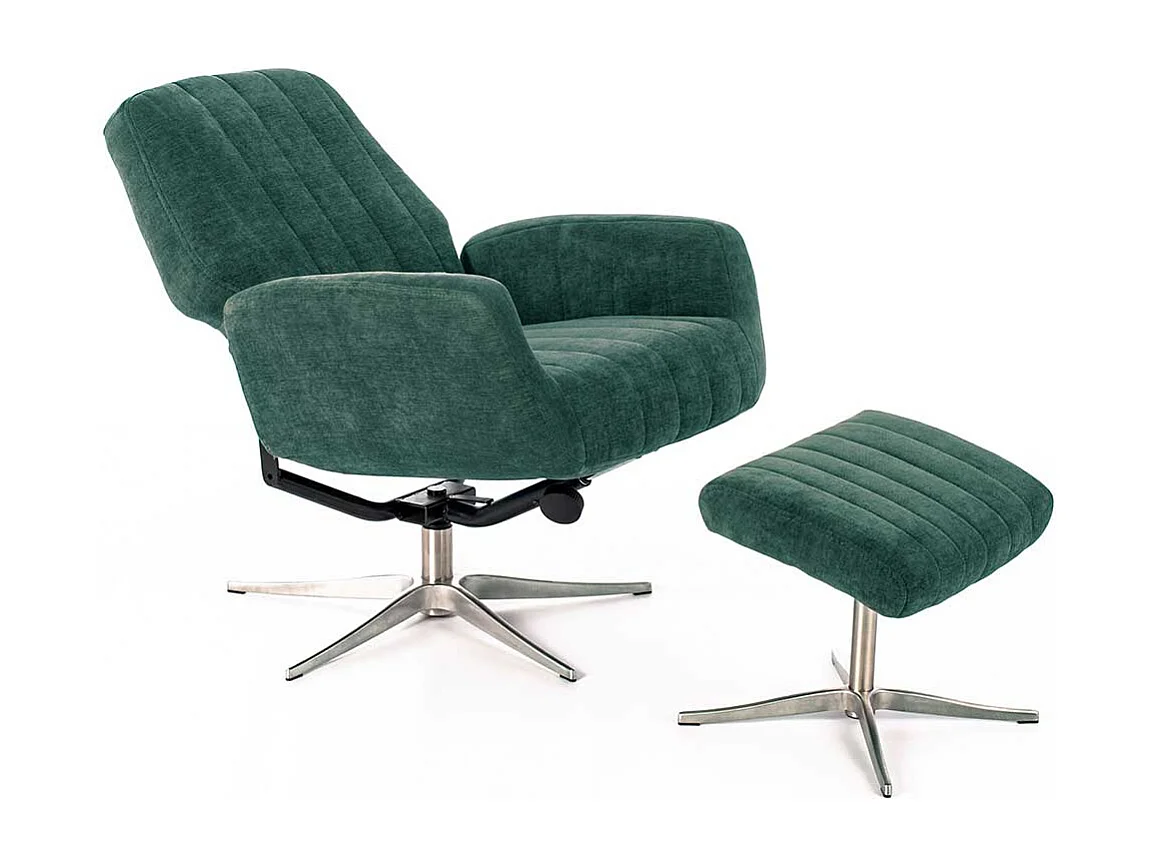 Relaxfernsehsessel in Petrol Samt Retrostil (zweiteilig)
