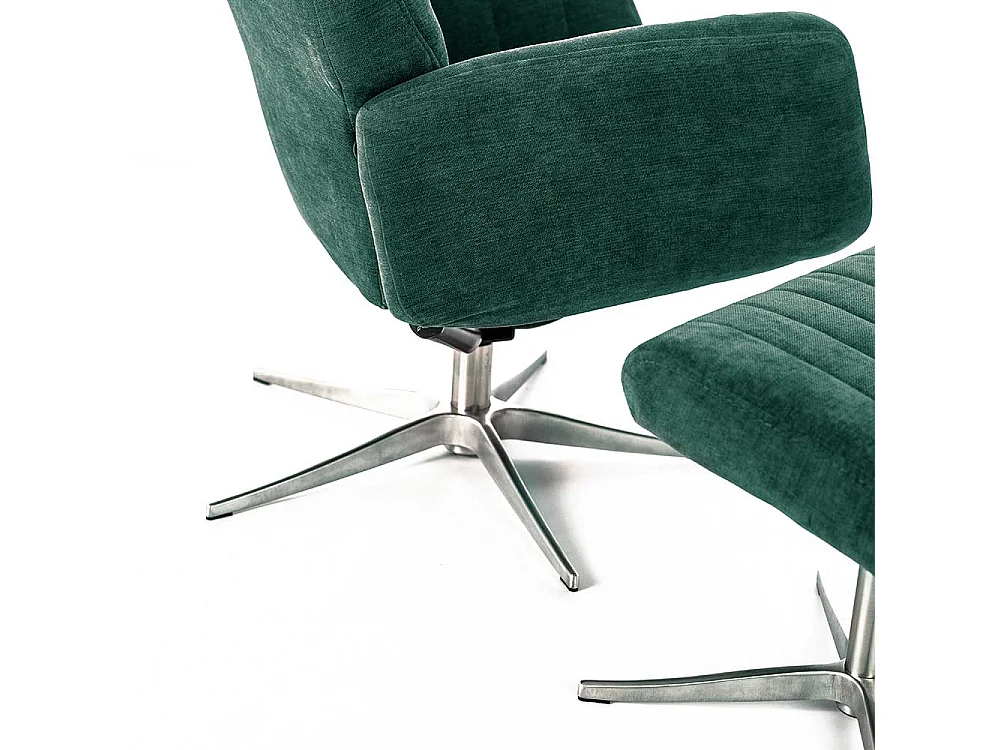 Relaxfernsehsessel in Petrol Samt Retrostil (zweiteilig)