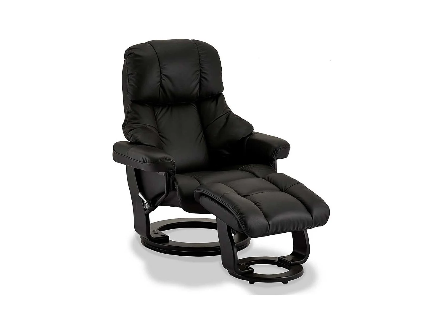 Drehbarer TV Sessel in Schwarz Fußhocker (zweiteilig)