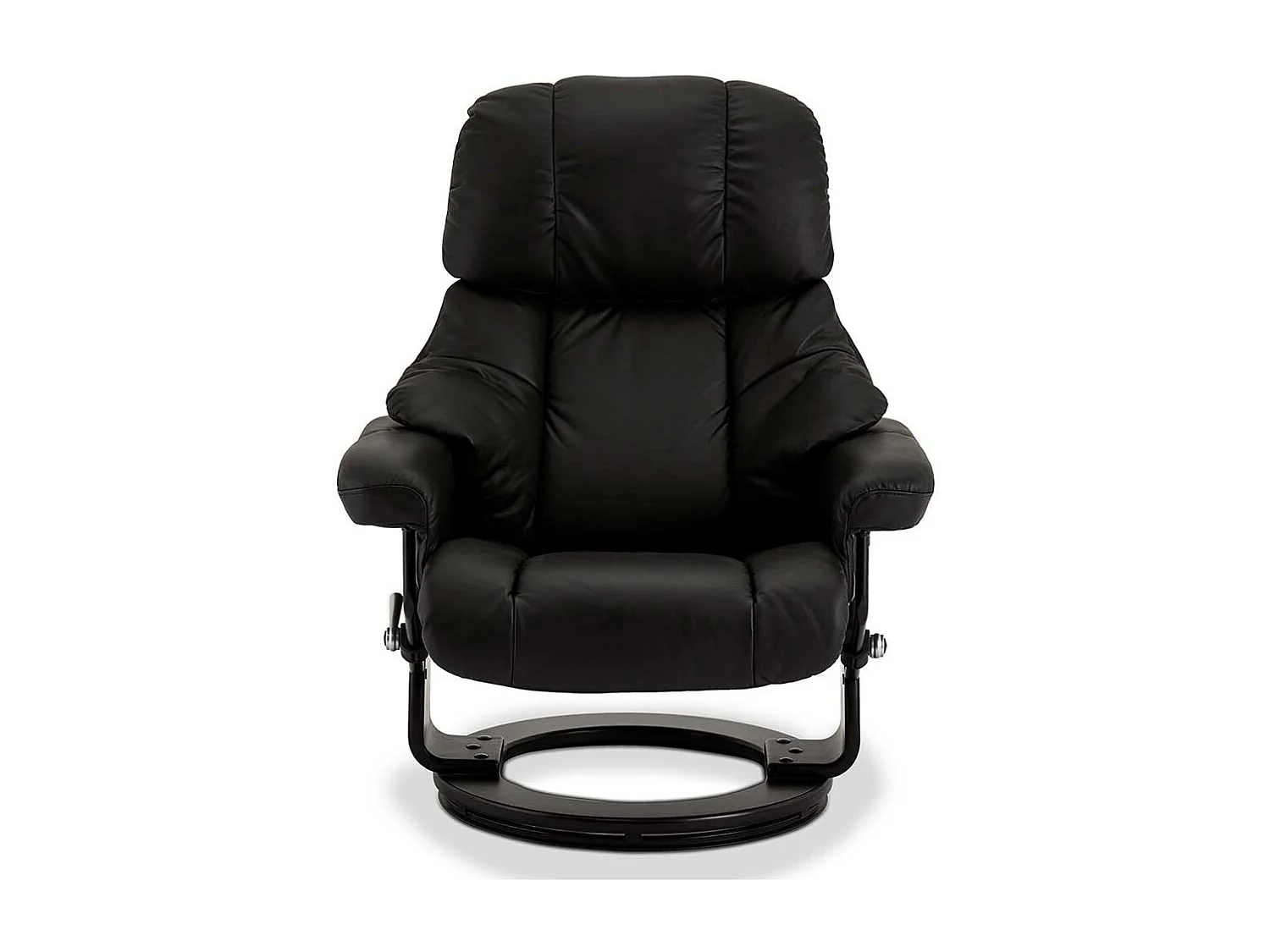 Drehbarer TV Sessel in Schwarz Fußhocker (zweiteilig)