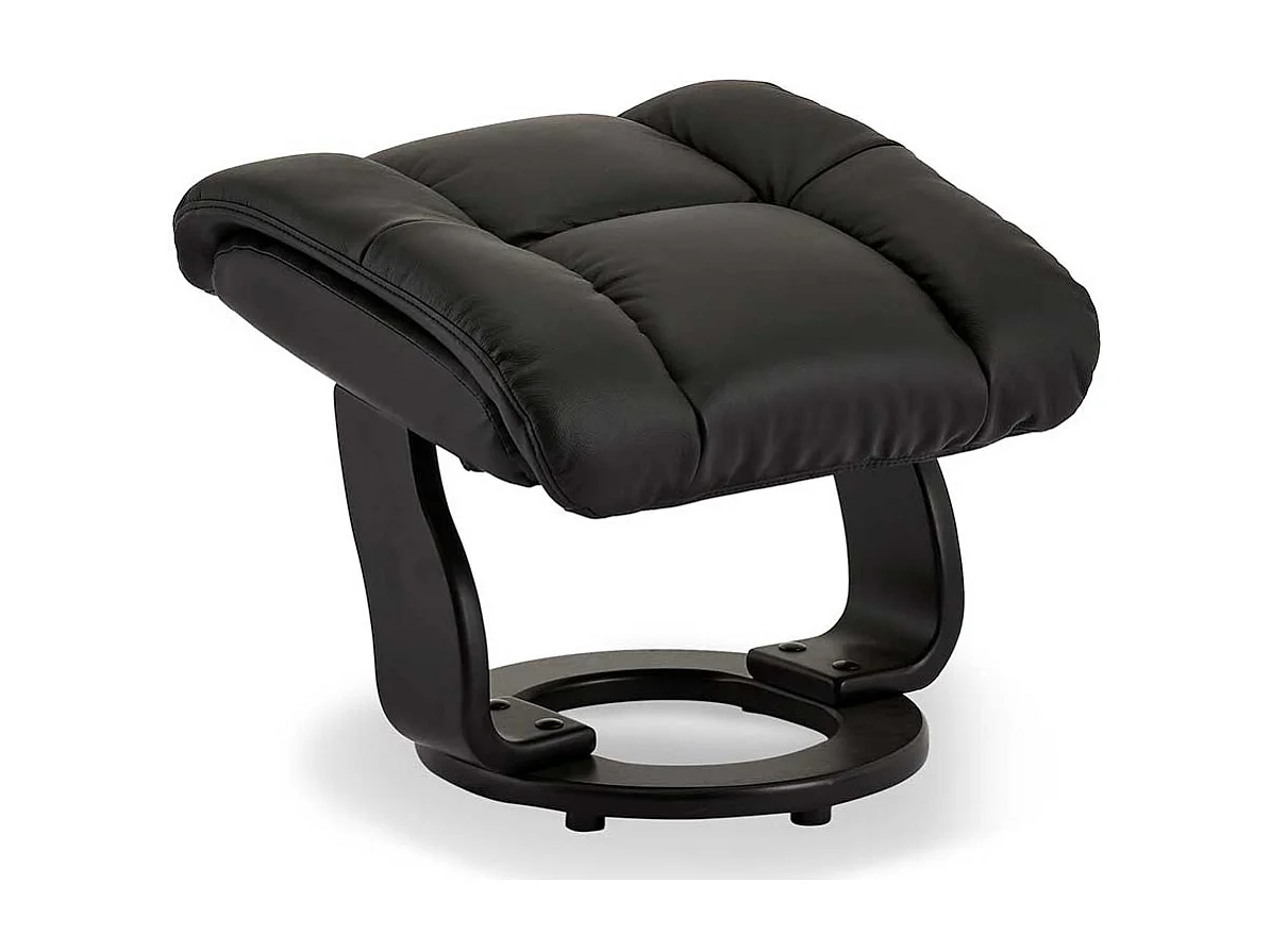 Drehbarer TV Sessel in Schwarz Fußhocker (zweiteilig)